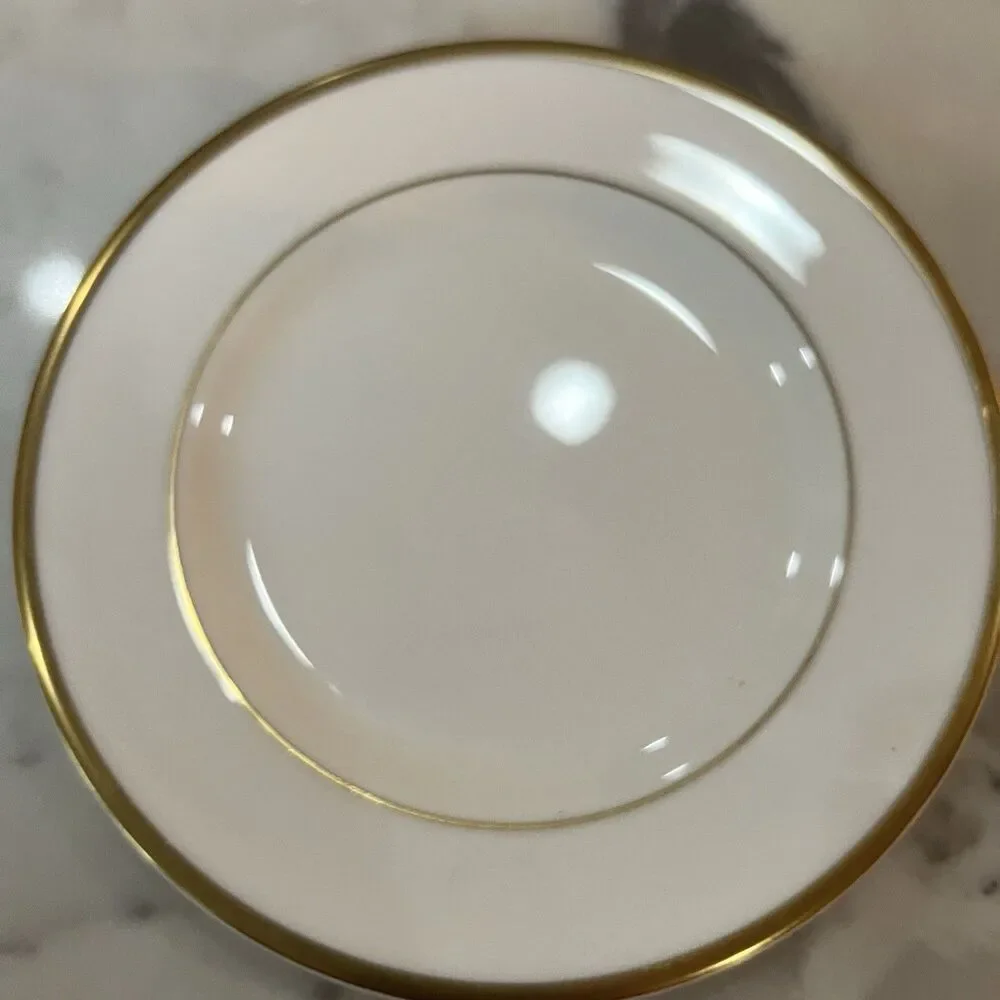4 Bowls Royal Doulton Alice Soup fine china ivory gold 8”